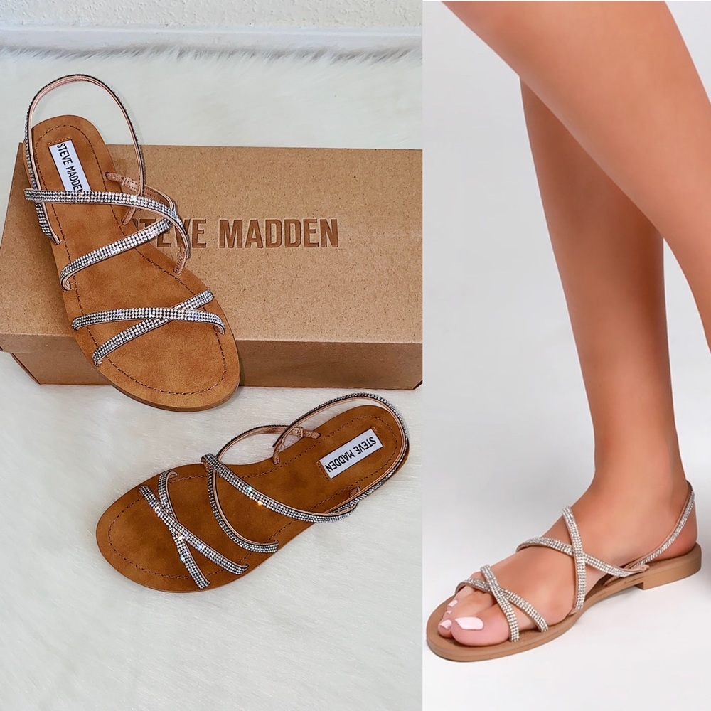 ✨New STEVE MADDEN Rita Rhinestone Strappy Sandals